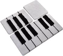 Комплект ковриков для ванны Foutastic Piyano 359CHL3216, белый цв./черный цв., 100 см x 60 см