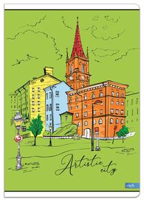 Sąsiuvinis Lastva City, langeliais, A4, 52 lapų, (spalva/dizainas parenkami atsitiktine tvarka)