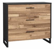 Stalčių blokai Forte SRBK211-C87, ąžuolo sp./juoda sp., 86 cm x 120.1 cm x 41.3 cm