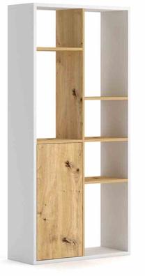 Pastatoma lentyna Space 2630, ąžuolo sp./balta sp., 160 cm x 30 cm x 75 cm