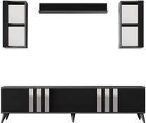 Sekcija Kalune Design Chrome 618BLY1109, antracito sp./juoda sp., 180 cm x 30 cm x 47 cm
