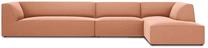 Kampinė sofa Micadoni Home Ruby 5 Seats, rožinė sp., dešininė, 366 x 180 cm x 69 cm