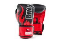 Боксерские перчатки Ring Sport Fire, черный цв./красный цв., 8 oz