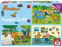 Dėlionė 3in1 Schmidt A Day With The Mouse 56394, 24.3 cm x 36 cm, 144 vnt., įvairių spalvų