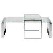 Kavos staliukas Katrine 61537, skaidri sp., 69 cm x 115 cm x 45 cm