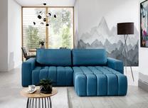 Kampinė sofa Bonett Solar 77, mėlyna sp., dešininė, 175 x 250 cm x 92 cm