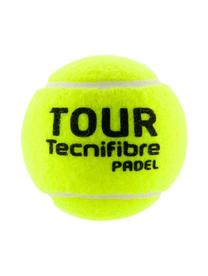 Padel tenisa bumbiņu komplekts Tecnifibre PADEL TOUR (24x3) 60PATOU243-deze, dzeltena krās., 72 gab.