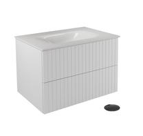 Vonios spintelė su praustuvu Besco Akya Linea, balta sp./juoda sp., 52.5 cm x 76 cm x 50.7 cm