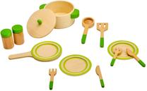 Rotaļu virtuves piederumi Idena Kitchen Set 410.0075, brūna krās./zaļa krās.