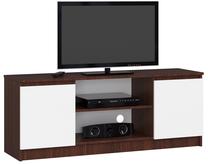 TV galds Akord RTV 2D 1P, balts krās./valriekstu krās./tumši brūna krās., 40 cm x 140 cm x 55 cm
