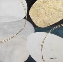 Pilt Home4you Oil Painting Gold/White 2, 70 cm x 70 cm