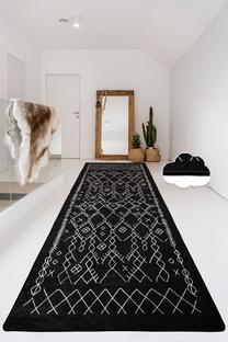 Paklājs Conceptum Hypnose Chart, balta krās./melna krās., 120 cm x 200 cm