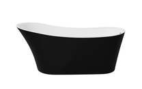 Vonia, laisvai pastatoma Besco Calima Matt, 170 cm x 74 cm x 72 cm, ovalas, juoda sp.