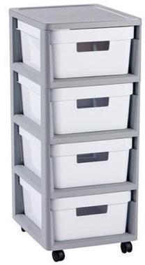 Vonios spintelė Curver, balta/pilka, 30 cm x 36 cm x 69 cm