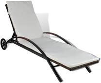Lauko gultas VLX Sun Lounger 42488, ruda sp./balta sp.