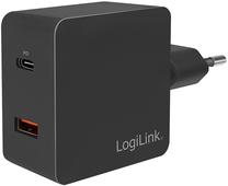 Telefono įkroviklis Logilink PA0220, USB/Europlug/USB-C, juoda sp.