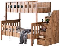 Dviaukštė vaikiška lova Kalune Design Deluxe 106DNV1273, riešuto sp., 90 x 200 cm/120 x 200 cm, be patalynės dėžės, be čiužinio