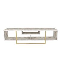 TV galds Kalune Design Asal 150, brūna krās./zelta krās./balta krās., 35.2 cm x 150 cm x 40 cm