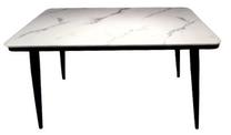 Stalas 9203, balta sp./juoda sp., 130 cm x 80 cm x 78 cm
