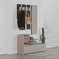 Prieškambario baldų komplektas Kalune Design Vesty, vidaus, antracito sp./šviesiai ruda sp.