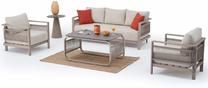 Lauko baldų komplektas Kalune Design Venedik, rusvai gelsva sp., 5 vietų