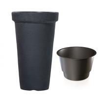 Gėlių vazonas Prosperplast Classic DPC40, plastikinis, Ø 40 cm, juoda sp.