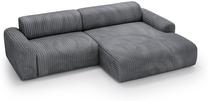 Kampinė sofa Polak Meble Passion, pilka sp., dešininė, 285 x 178 cm x 70 cm