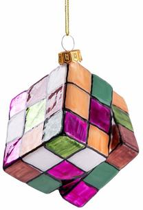 Eglītes rotājums Homla Glasso Rubiks Cube, daudzkrāsaina, stikls