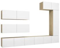 TV staliukas VLX 3079242, ąžuolo sp./balta sp., 30 cm x 80 cm x 30 cm