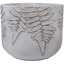 Gėlių vazonas Home4you Fern, cementas, 37 cm x 37 cm, Ø 37 cm, balta sp./pilka sp.