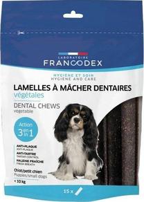 Gardums suņiem Francodex Dental Chews Plant Strips S, kukurūza, 0.228 kg, 15 gab.