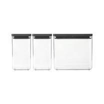 Toidu säilitamise konteinerite komplekt Brabantia Tasty+, 1.6 - 3.5 l, läbipaistev v./tumehall v.