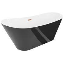 Vonia, laisvai pastatoma Mexen Dora, 170 cm x 75 cm x 72 cm, ovalas, balta sp./juoda sp.