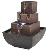 Sodo dekoracija "Dekoratyvinis vidaus fontanas" VLX Fountain LED, 13.5 cm x 13.5 cm x 17.5 cm, ruda sp./pilka sp.