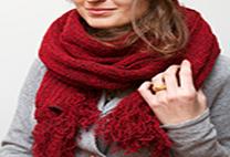 Šalle Knitas Boucle su kutais 220x40CM 142, sarkana krās., Universāls