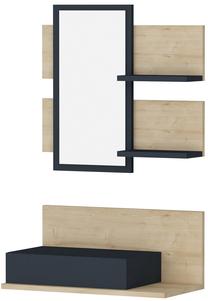 Prieškambario baldų komplektas Kalune Design Mimoza, vidaus, antracito sp./ąžuolo sp.