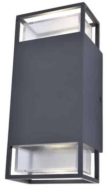 Õue seinavalgusti Lutec Ridge, 25W, GU10, IP54, tumehall v., 10.6 cm x 23.5 cm