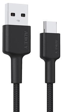 Kabelis Aukey CB-CA1, 2 x USB Type C, 100 cm, juoda sp.