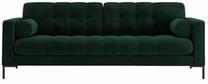 Sofa Cosmopolitan Design Bali Velvet Bluvel 78, juoda sp./žalio stiklo sp., 96 x 217 cm x 75 cm