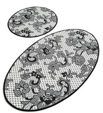 Vonios kilimėlių rinkinys Foutastic Lace 359CHL1530, balta sp./juoda sp., 100 cm x 60 cm