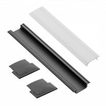 LED juostos profilis GTV Glax įfrezuojamas PA-ZGLAXOMZ-20M, juoda sp.