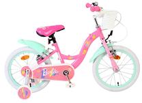 Vaikiškas dviratukas su papildomais ratukais, vaikų Volare Barbie, rožinė sp., 16"
