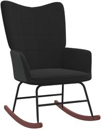 Kiiktool VLX Rocking Velvet Chair, must v., 78 cm x 61 cm x 98 cm