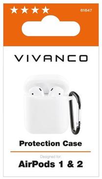 Aksesuaras Vivanco Case for AirPods 1/2, balta sp.