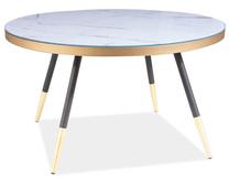 Žurnalinis staliukas Modern Vega B, balta sp./juoda sp., 80 cm x 80 cm x 45 cm