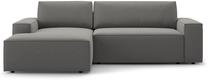 Kampinė sofa - lova Micadoni Jodie Bluvel 13, pilka sp., kairinė, 246 x 151 cm x 86 cm