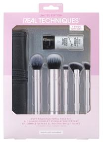 Dekoratīvās kosmētikas otu komplekts Real Techniques Soft Radiance Total Face 04211, 7 gab., melna krās.