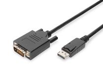 Adapteris Assmann Displayport / DVI-D Displayport, DVI-D male, 3 m, melna krās.