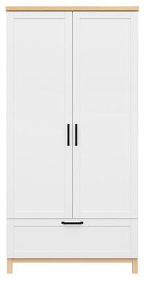 Spinta Haga, ąžuolo sp./balta sp., 101 cm x 58 cm x 203 cm