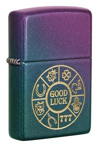 Зажигалка Zippo Lucky Symbols 49399, зеленый цв./фиолетовый цв.